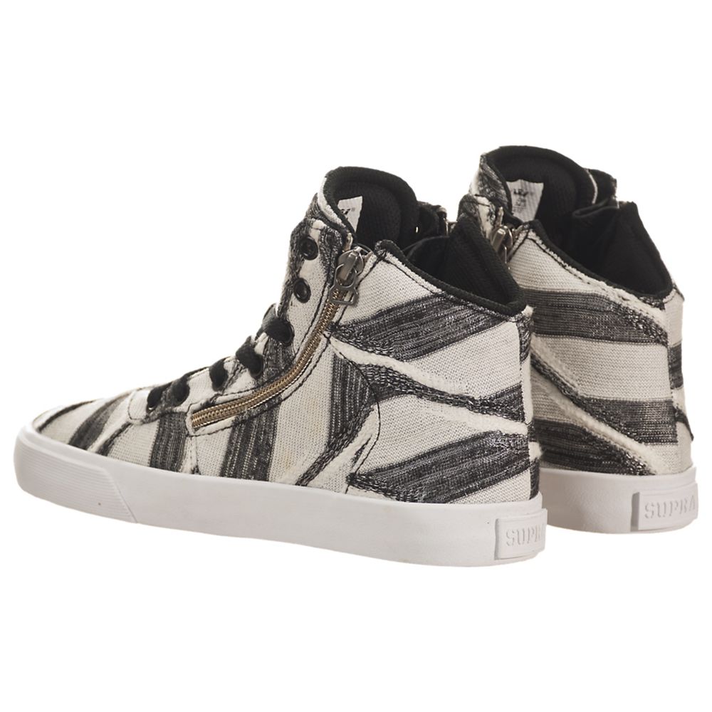 Chaussures de Skate Supra Cuttler Bleu Blanche Blue Striped/White Femme | UWA-05789984